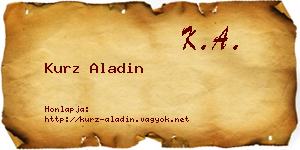 Kurz Aladin névjegykártya